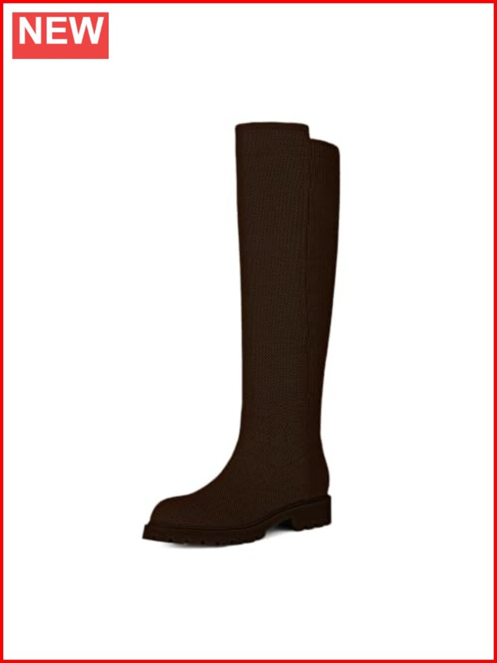 Knee High Boots Rounded Toe Flat Stretchy Tall Long Women's
